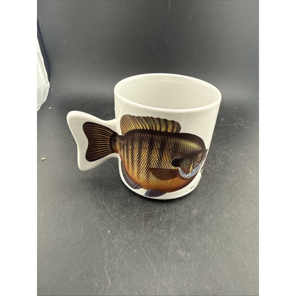 Vintage Salamander Blue Gill Fish Mug Tail Handle 1991 Fishing Coffee Cup